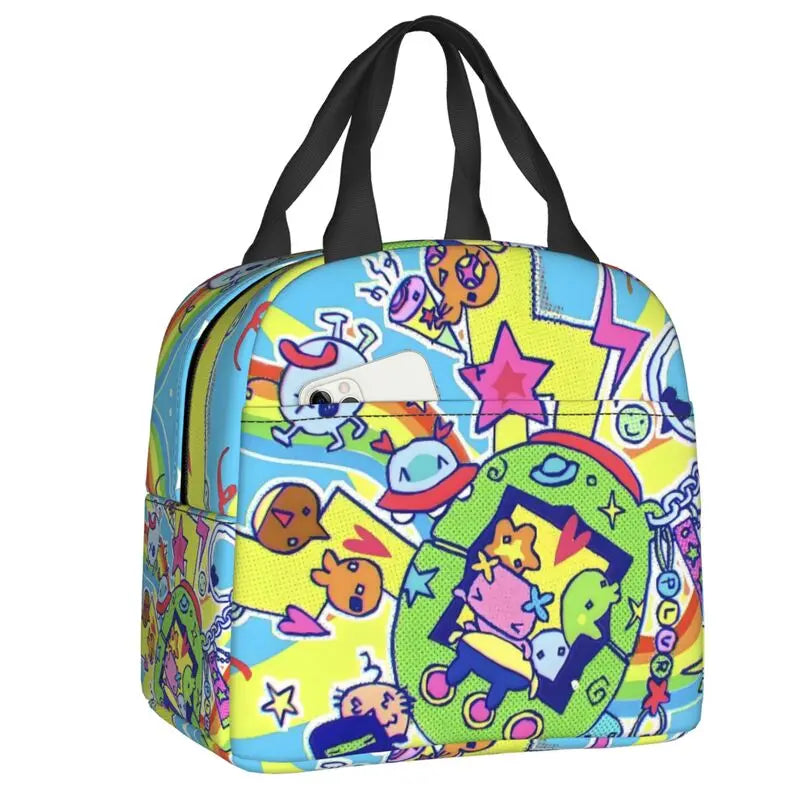 Custom Tamagotchies Cartoon Insulated Lunch Tote Bag for Women Resuable Cooler Thermal Bento Box Kids School Children