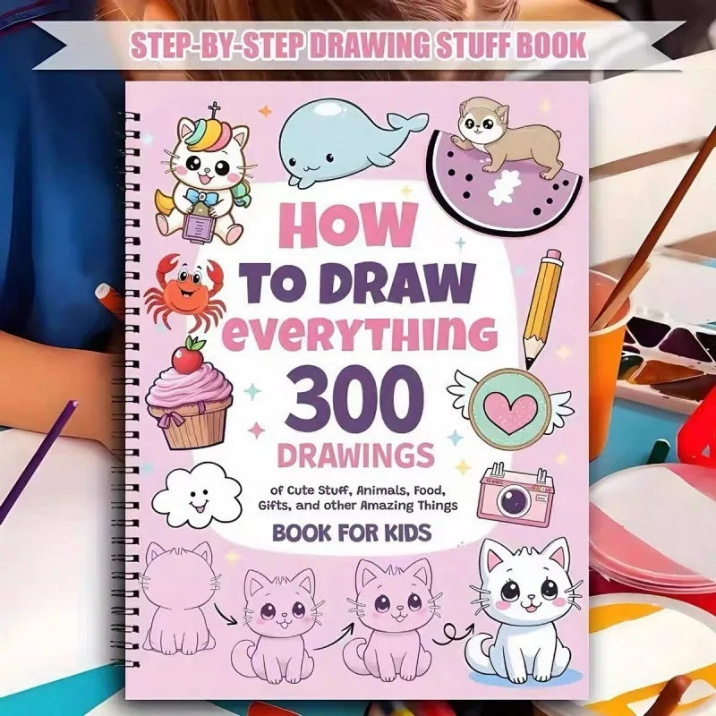 How To Draw Everything 300 Drawings Coloring Book Kids Learning Drawing Sketch Book Children Educational Activity Painting Book