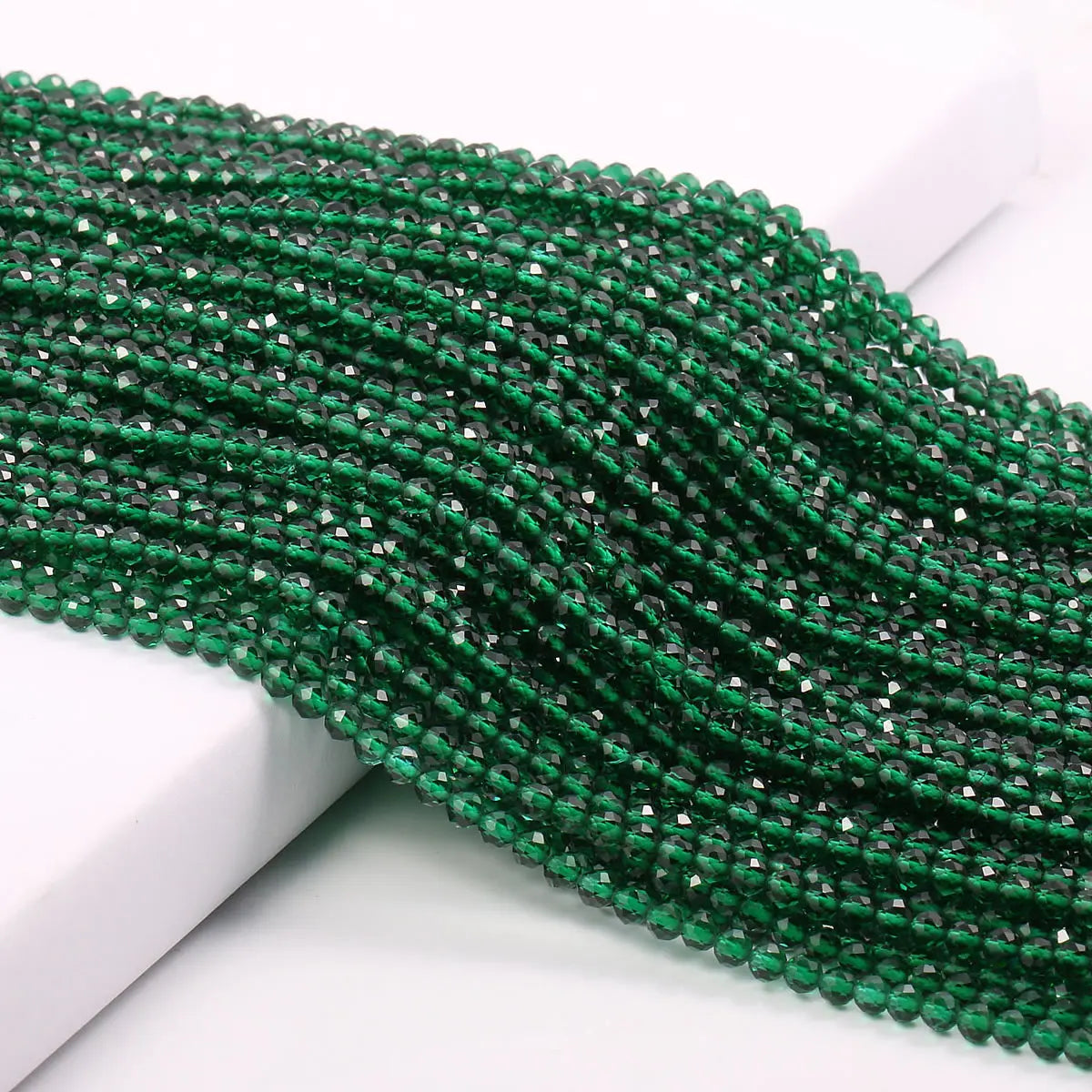 5 Strings Natural Spinel Stone Beads Faceted Round Crystal Spacer Glass Beads Bracelet DIY Jewelry Making Bracelet Necklace
