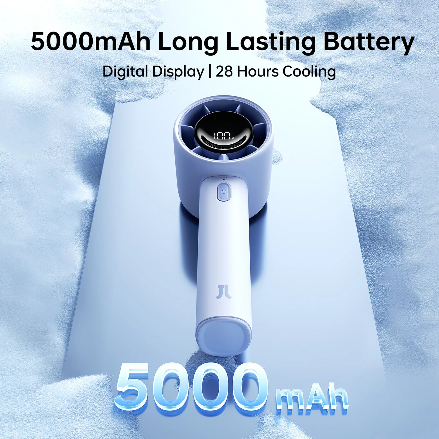 JISULIFE New Arrival Portable Handheld Mini Fan Life10s, 5000mAh Battery Long Lasting Power, 5 Wind Speeds, Summer Essential