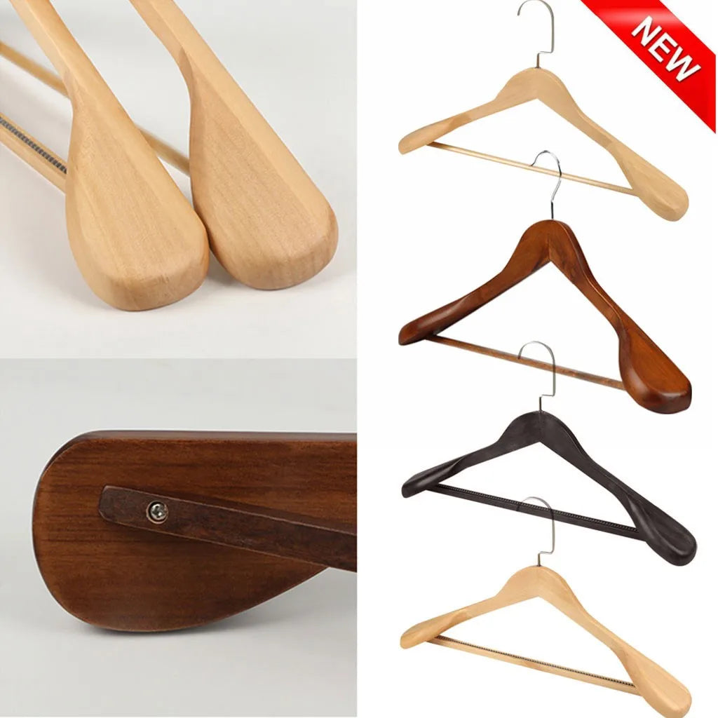 High-Grade Wide Shoulder Wooden Plastic Hanger Suit Hanger Seamless Clothe Hanger Wardrobe Storage Rack Household Hanger Quality
