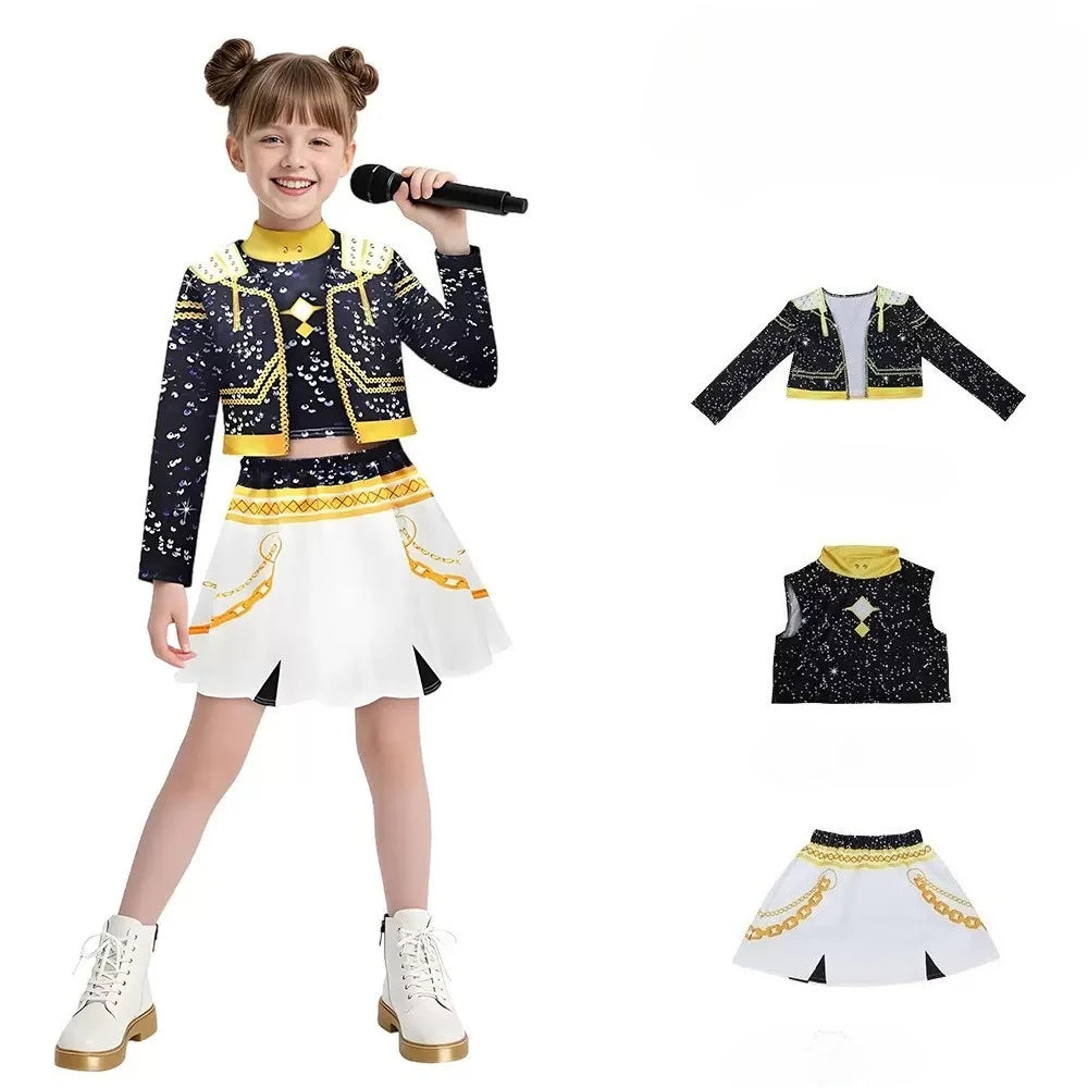 New Warrior K Pop Disguise Rumi Costume Zoey Cosplay Mira Clothes Black 3D Printing Girls Group Women Halloween Costumes Outfits