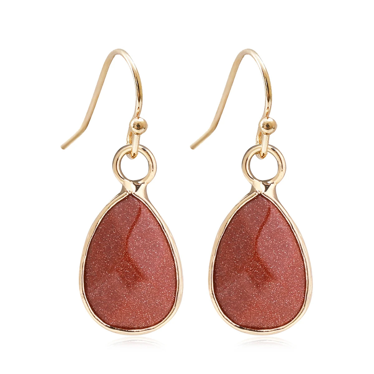 Waterdrop Natural  Stone Dangle Labradorite Earrings for Women Newly Designed  Female Daily Wear Wholesale Dropshiping