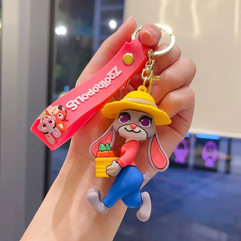 Zootopia Keychain Cartoon Judy Hanging Ornament Car Bag Accessories Wholesale Cute Animal Pendant Gift for Kids Party Favor
