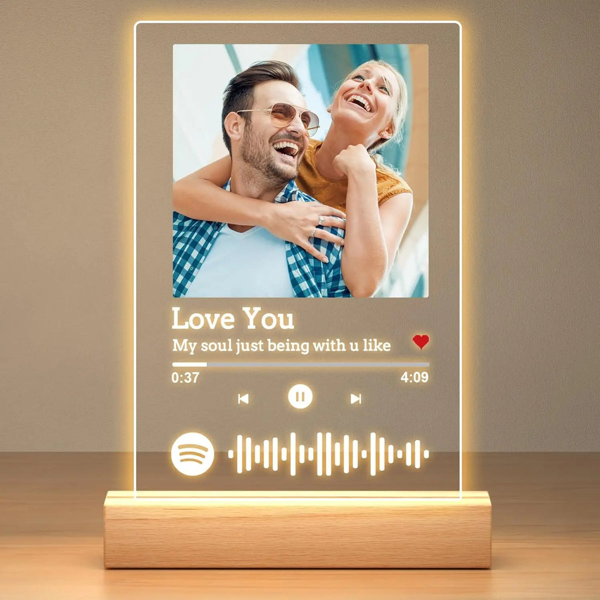 Custom Spotify Music Plaque Gifts For Anniversary Personalized Acrylic Photo Frame Lamp Couple Birthday Wedding Gifts For Lover