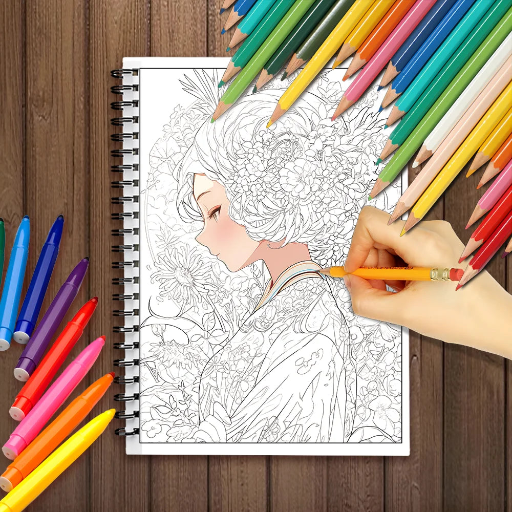 Spiral Coloring book -30 Sheets adult coloring book, 11.2 x 8.3 inches, 100g thick paper, drawing book, homecoming holiday gift