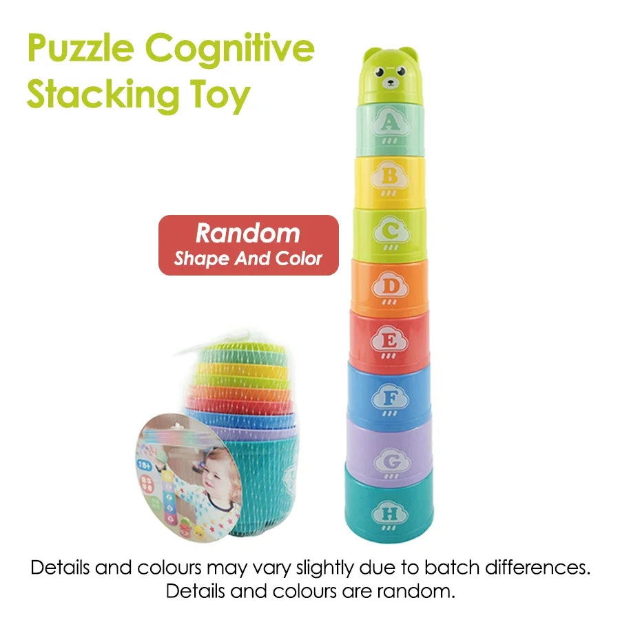 Stacking Game Cup Children Board Game Hand Speed Competition Fold Cup with Numbers Letters Shapes Early Education Puzzle Toy