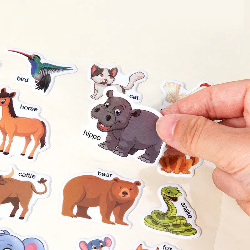Reusable Bubble Sticker Book for Kids - Multi-Themed Educational Learning Activities, Washable & Safe Toddler Stickers