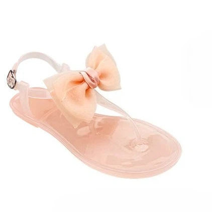 Flat Soled Sandals Women's 2026 Summer New Simple Jelly Outer Wear Casual Versatile Solid Color Transparent Beach Sandals Women