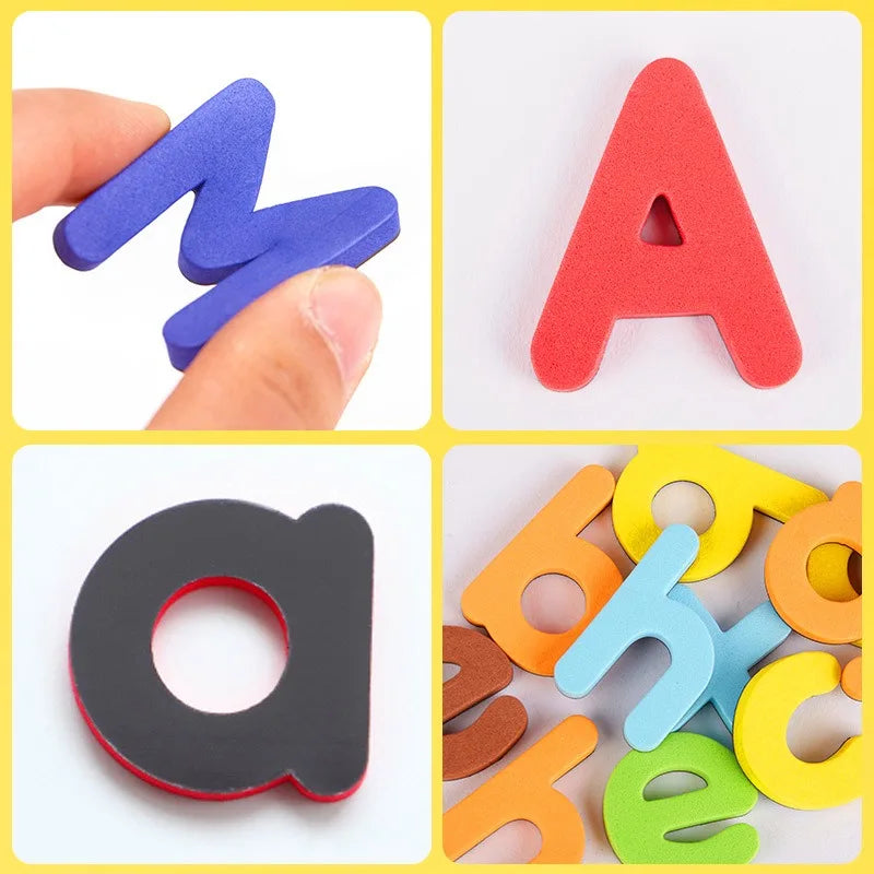 Magnetic Letters Numbers ABC 123 Fridge Magnets Plastic Educational Toy Set for Kids Preschool Learning Uppercase Lowercase Math