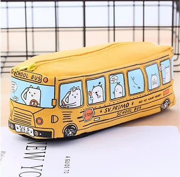 Creative large capacity bus pencil case pencil case cartoon  pencil case student bus pencil case stationery case school supplies