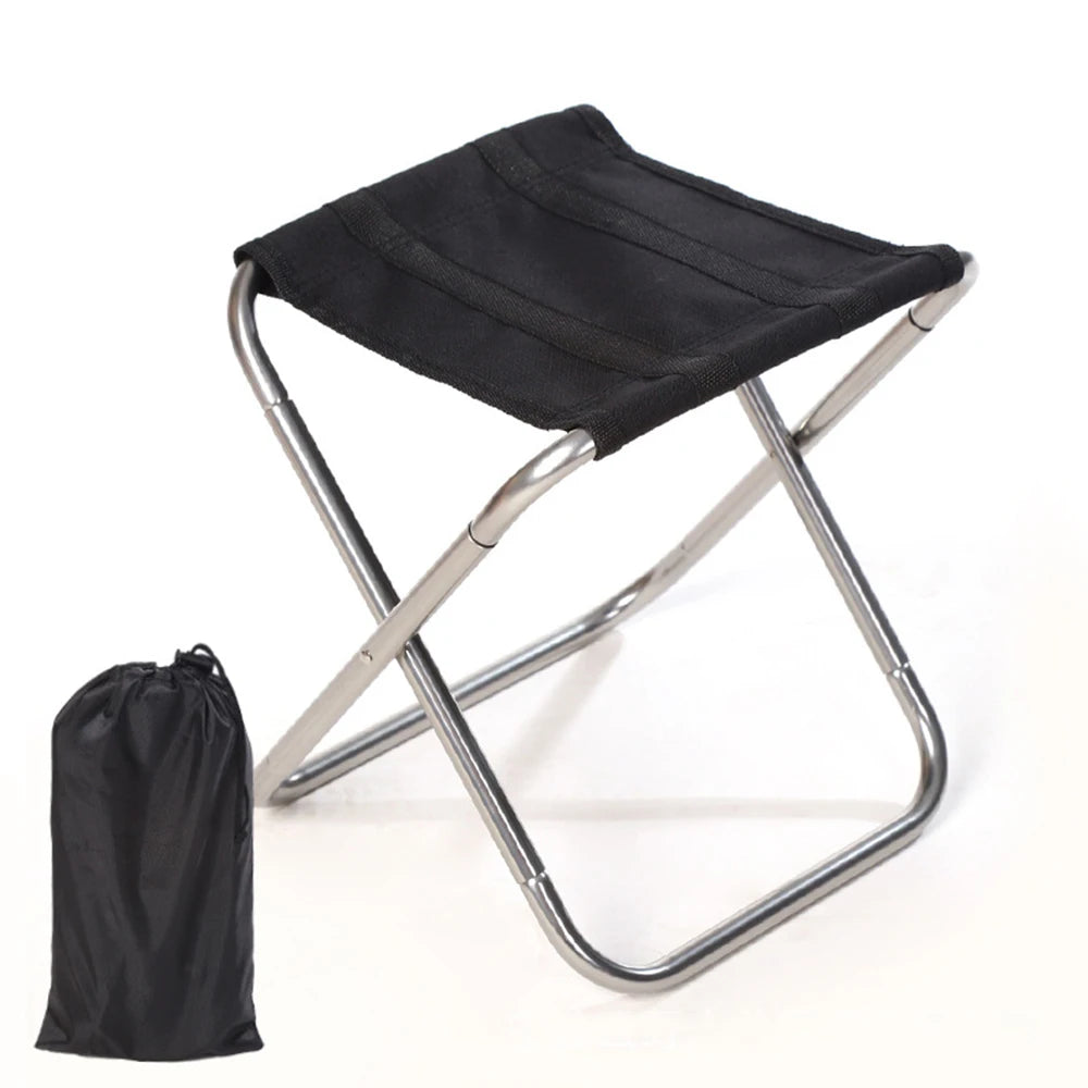 Outdoor Aluminium Alloy Portable Folding Picnic Camping Stool MIni Storage Fishing Chair Ultralight