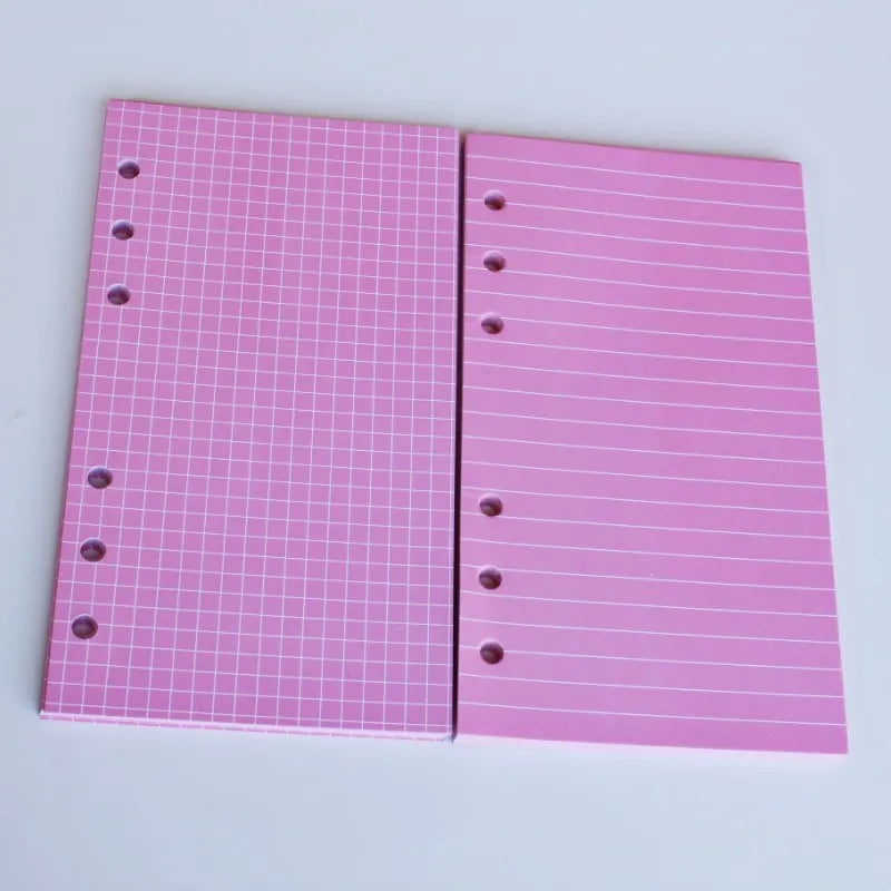 40Sheet Kawaii  A6 Loose Leaf Notebook Refill Spiral Binder Index Paper Inner Pages Line Grid Blank Agenda Stationery
