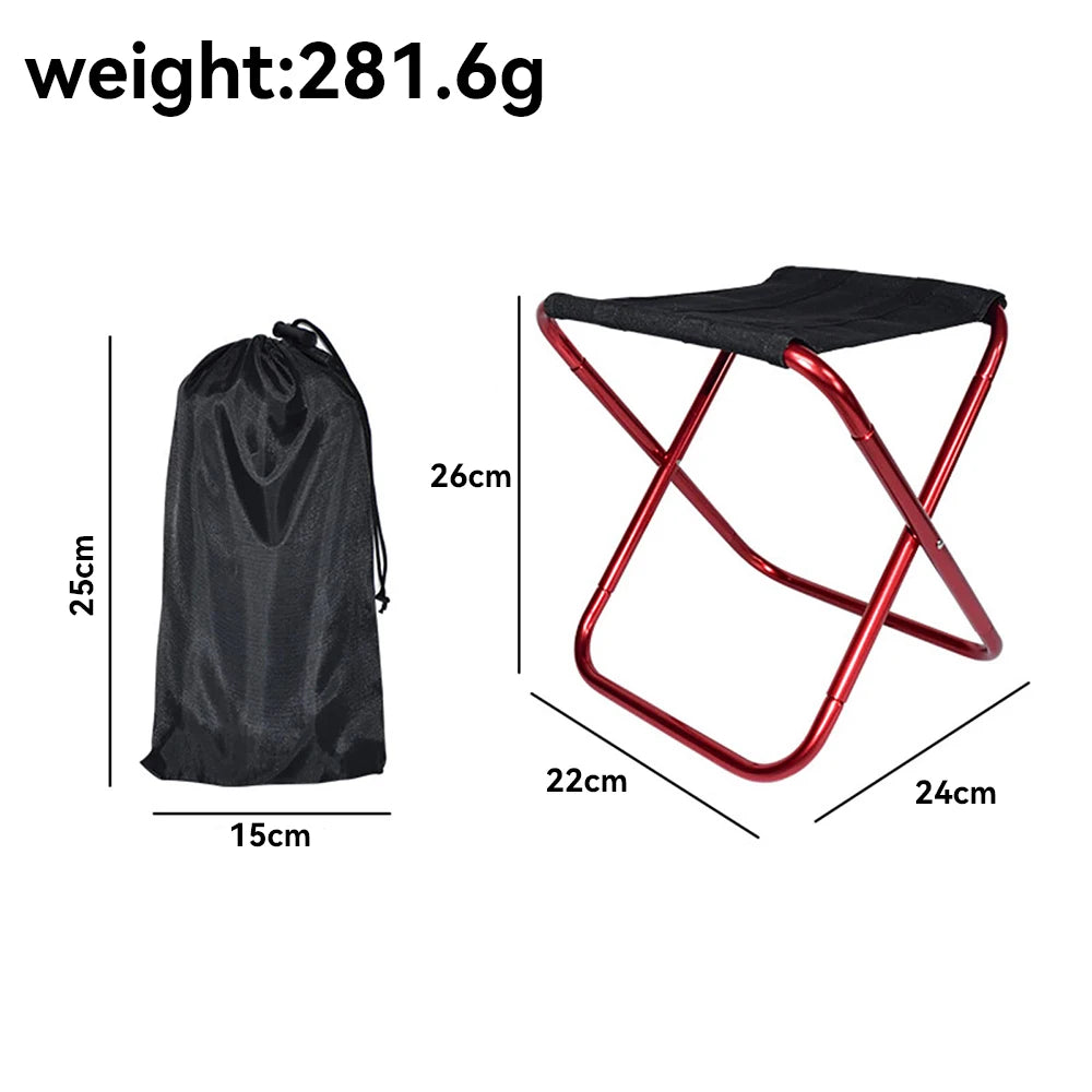Outdoor Aluminium Alloy Portable Folding Picnic Camping Stool MIni Storage Fishing Chair Ultralight