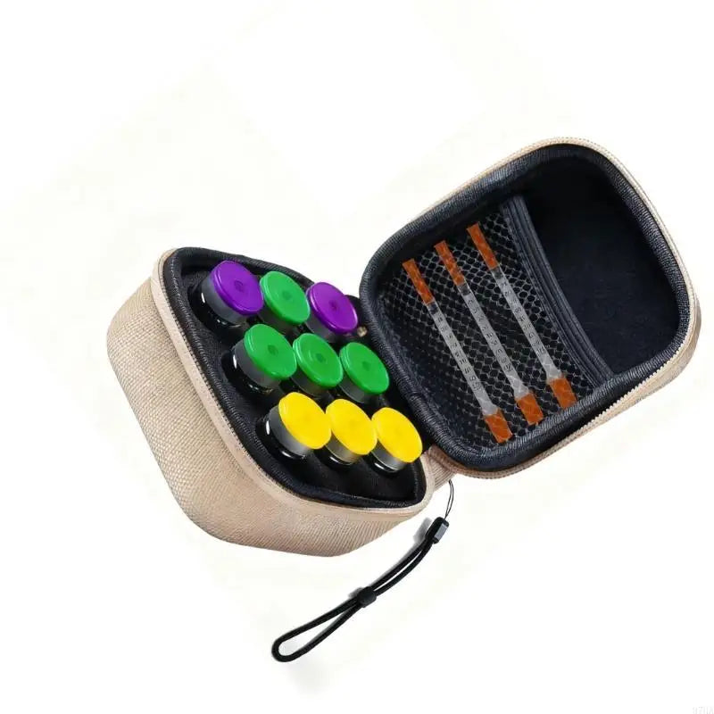 9 Slot Cooling Vial Storage Box For Refrigerator Organizes Vials Securely Protectors Case for Home Use 87HA