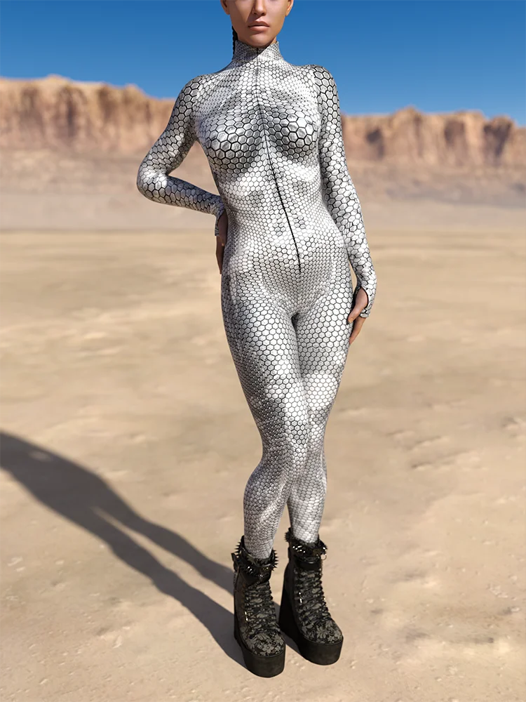 Snake Costume Women's Jumpsuit Unique Animal Festival Bodysuit Halloween Rave Outfit Cosplay Zentai Suit Party Masquerade Tights
