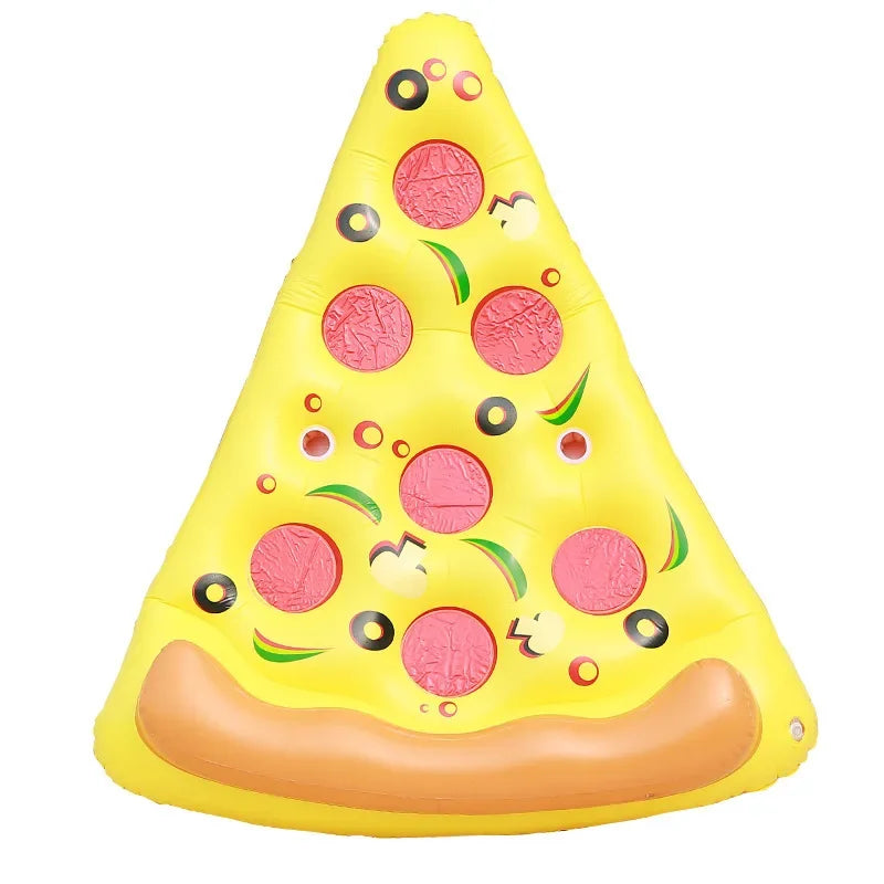 Pizza Floating Inflatable Toys Summer Pool Beach Pontoon Inflatable Swimming Floating Lounge Chair with Cup Holder Water Toys
