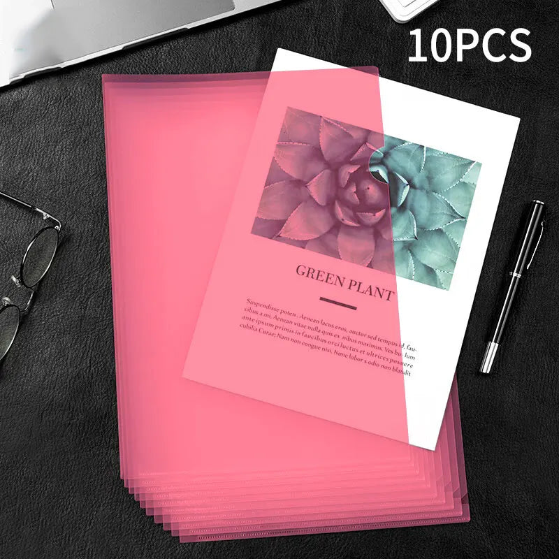 10 to 30 PCS A4 File Folder Desk Organizer Stationery Clear Folder for Documents Office school supplies