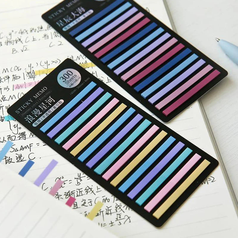 300 Sheets Rainbow Color Index Memo Pad Sticky Notes Paper Sticker Posted It Notepad Bookmark School Supplies Kawaii Stationery