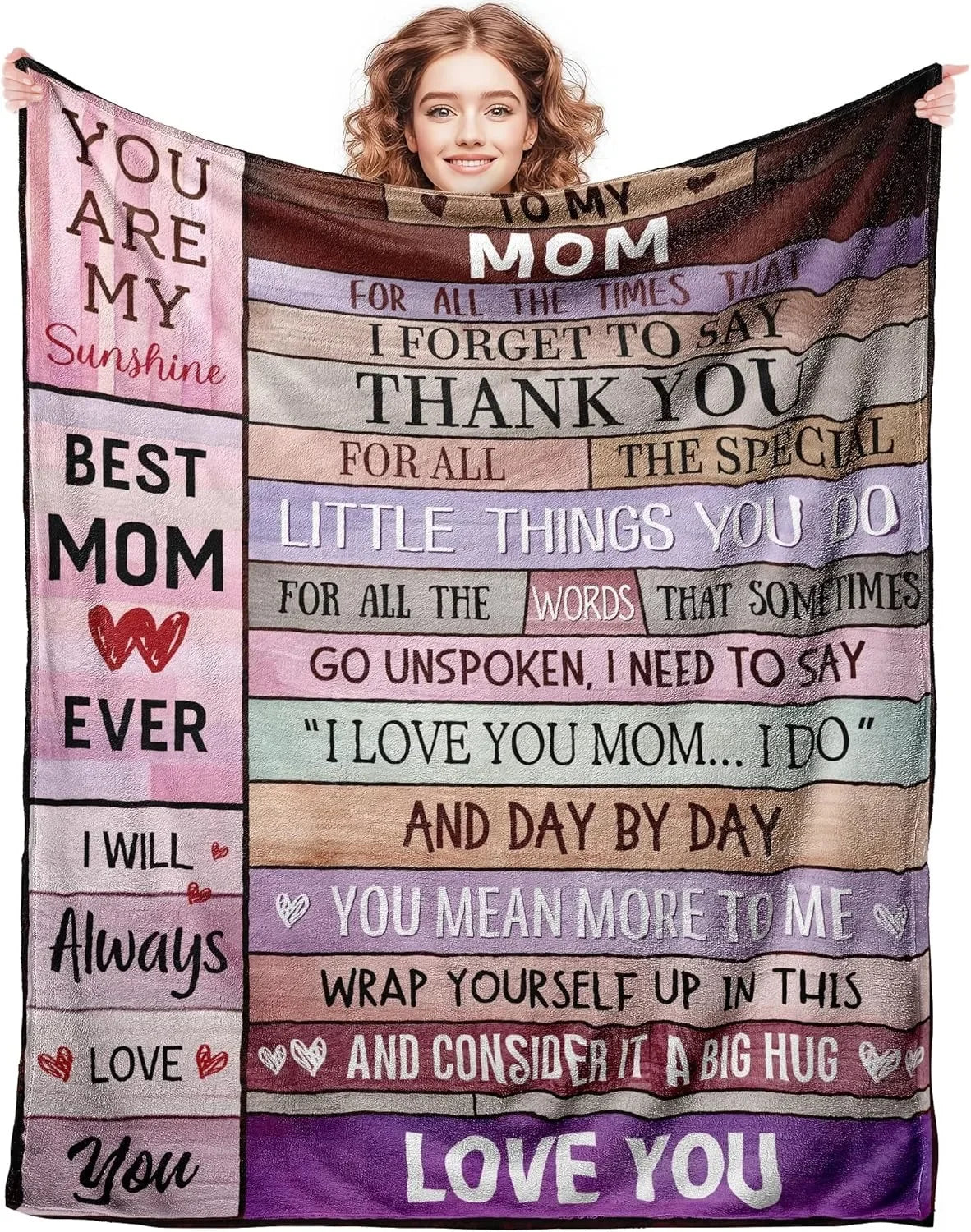 1PC Gift To Mom Thin Blanket for Anniversary Birthday Mothers Day Fathers day for Mom Dad Wife Sister Grandma Abuela Soft Throw