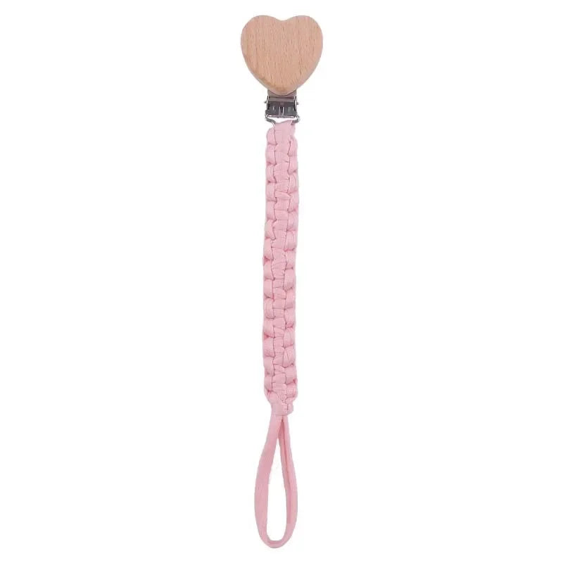 Custom Name Cloth Weaving Wooden Personalized Baby Pacifier Chain Dummy Nipple Holder Guard Teether Pendant  Newborn Gift Stuff