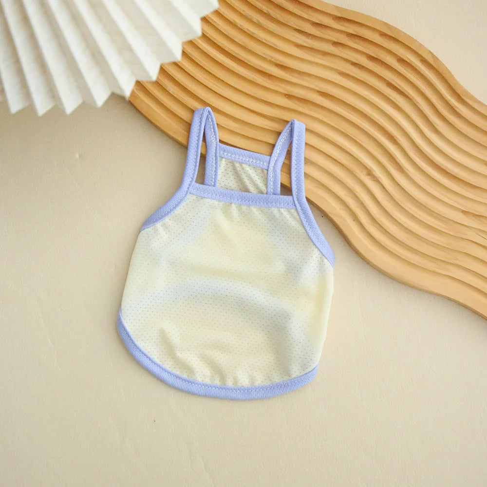 Pet Summer Breathable Ice Silk Cooling Strap Dog Cool and Comfortable Cool Clothes Solid Color Simple Dog Clothes