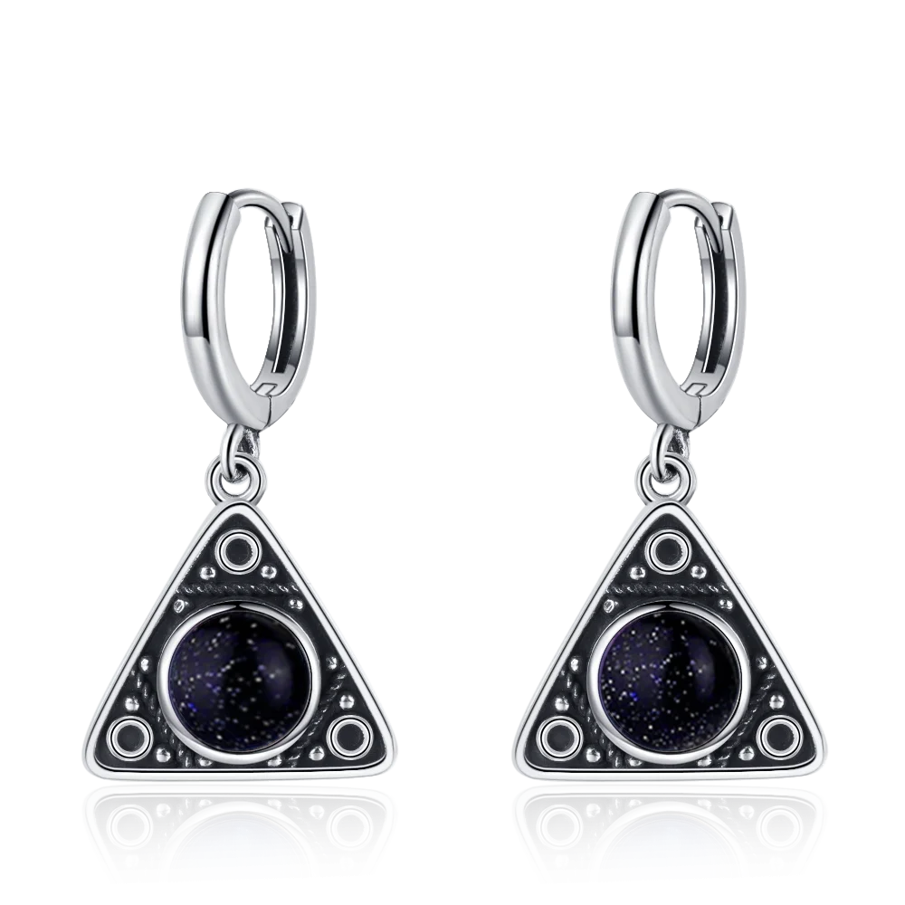 New Elegant Natural Kyanite S925 Silver Drop Earrings for Women Vintage Jewelry Wedding Engagement Hoop Earrings Gifts