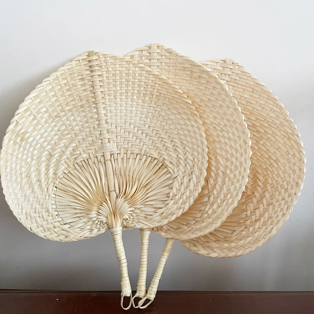 10/20pcs Wedding Decor Fans Bamboo Raffia Hand Fans for Guest Hand Weaving Fan for Summer Cooling Beach Wall Decor Party Favors