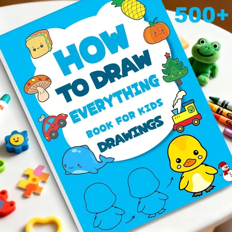 200+ Step-By-Step Creative Drawing Book |   Durable Paper, Art Learning and Painting Supplies, Educational Art Activity Book to Cultivate Creativity and Motor Skills, Gift for Art Enthusiasts, Easter, Christmas, Birthday Gifts