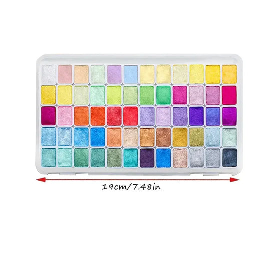 60 Color Pearl Watercolor Set – Portable Metal Tin for Artists & Travel