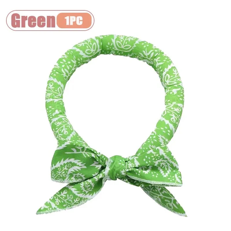 1-20PCS Summer Pet Cooling Scarf for Cats Dogs Ice Collar Cartoon Design Breathable Heat Relief Outdoor Travel Accessory