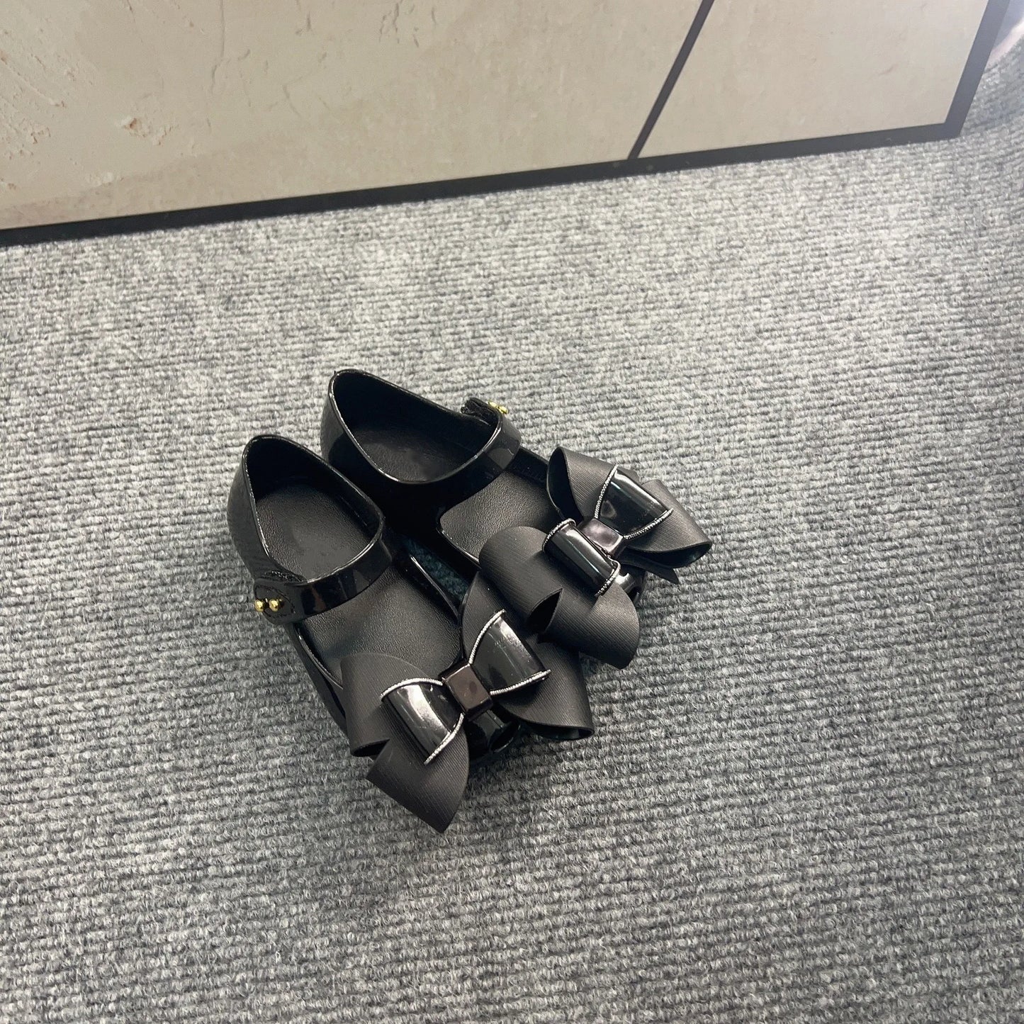 New Style Hot Sale Spring Children Single Jelly Shoes Sister's Fashion Big Bow Princess Flat Summer Beach Sandals HMI104