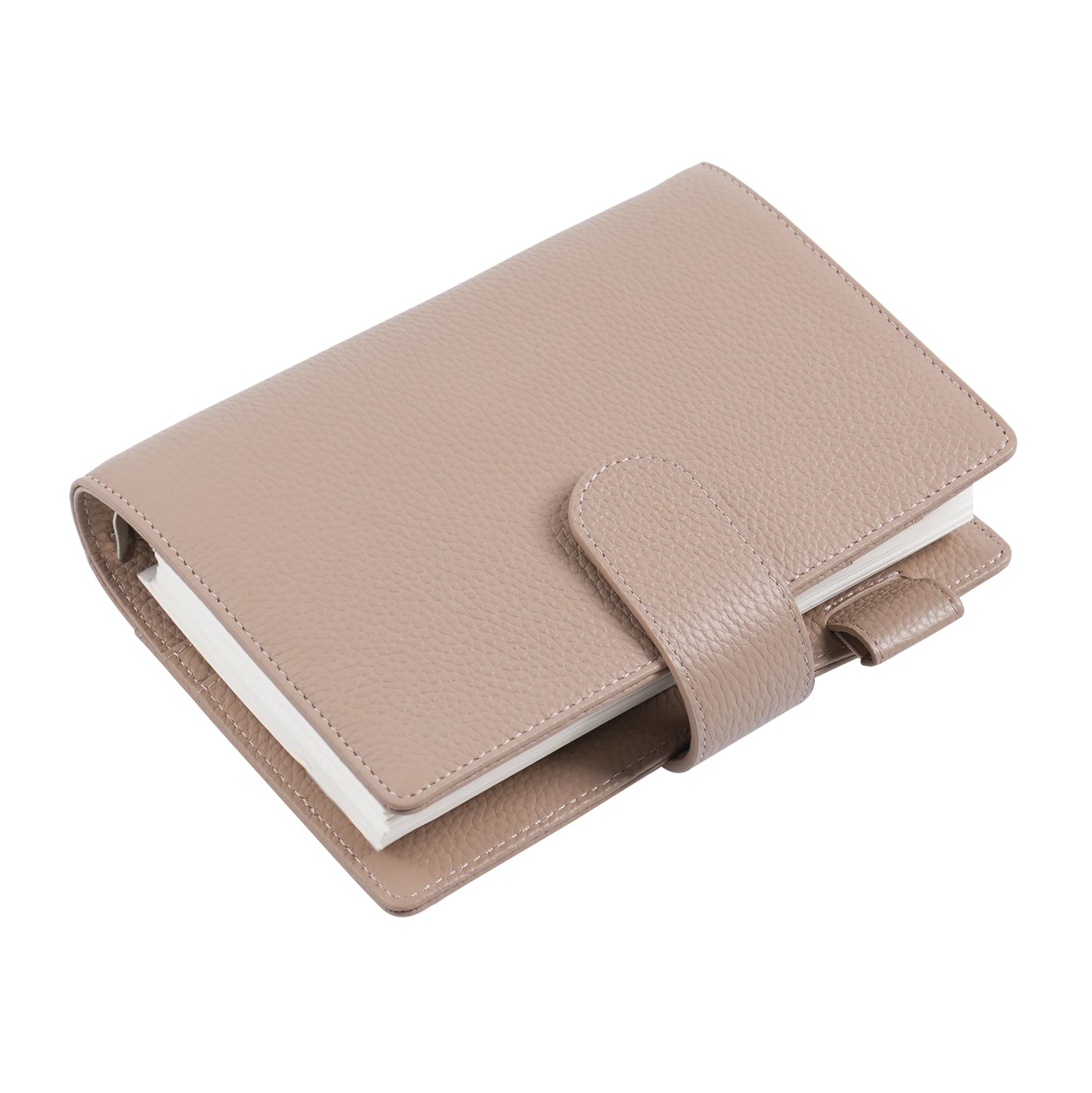 Moterm Personal Elite Rings Planner Without Back Pocket Pebbled Grain Leather Notebook Journal with 25mm Rings Organizer Cover