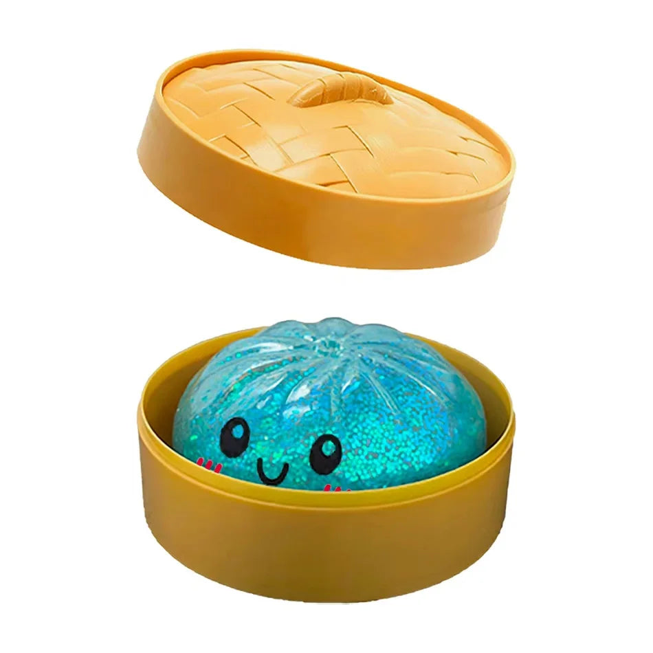Dumpling Pressure Dumpling Squishies Cute Colorful Bun Toy Slow Rising Stress Relief Fidget Toy for Kids Adults Anti-Anxiety Gif