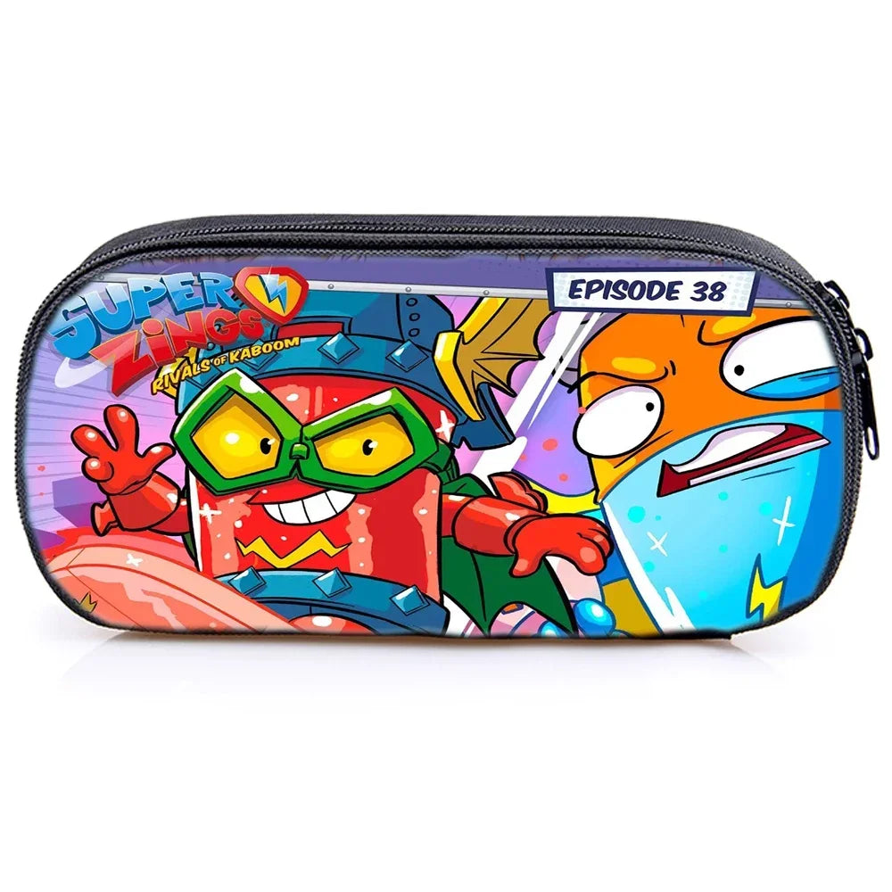 Super Zings Pencil Case Kids Pencil Holder Funny Superzings Printed Pen Bag Students Cute Bag Teens Bag Boy Girl for School