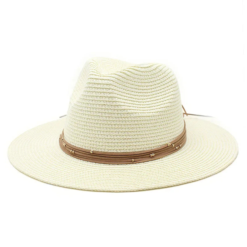 Big Size 60CM New Straw Hat 7cm Brim Summer Cooling Beach Sun Hat Outdoor Party Panama Jazz Hat Sombreros De Mujer