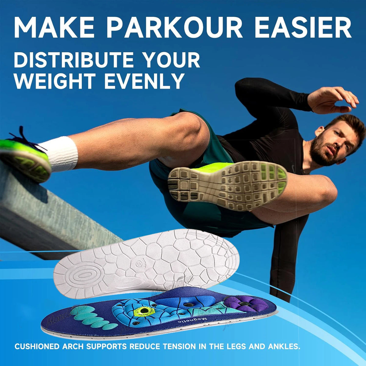 Medical Foot Magnetic Therapy Insoles Weight Loss Acupressure Insole Anti-fatigue Health Care Shoe Pads Sports Shock-absorbing