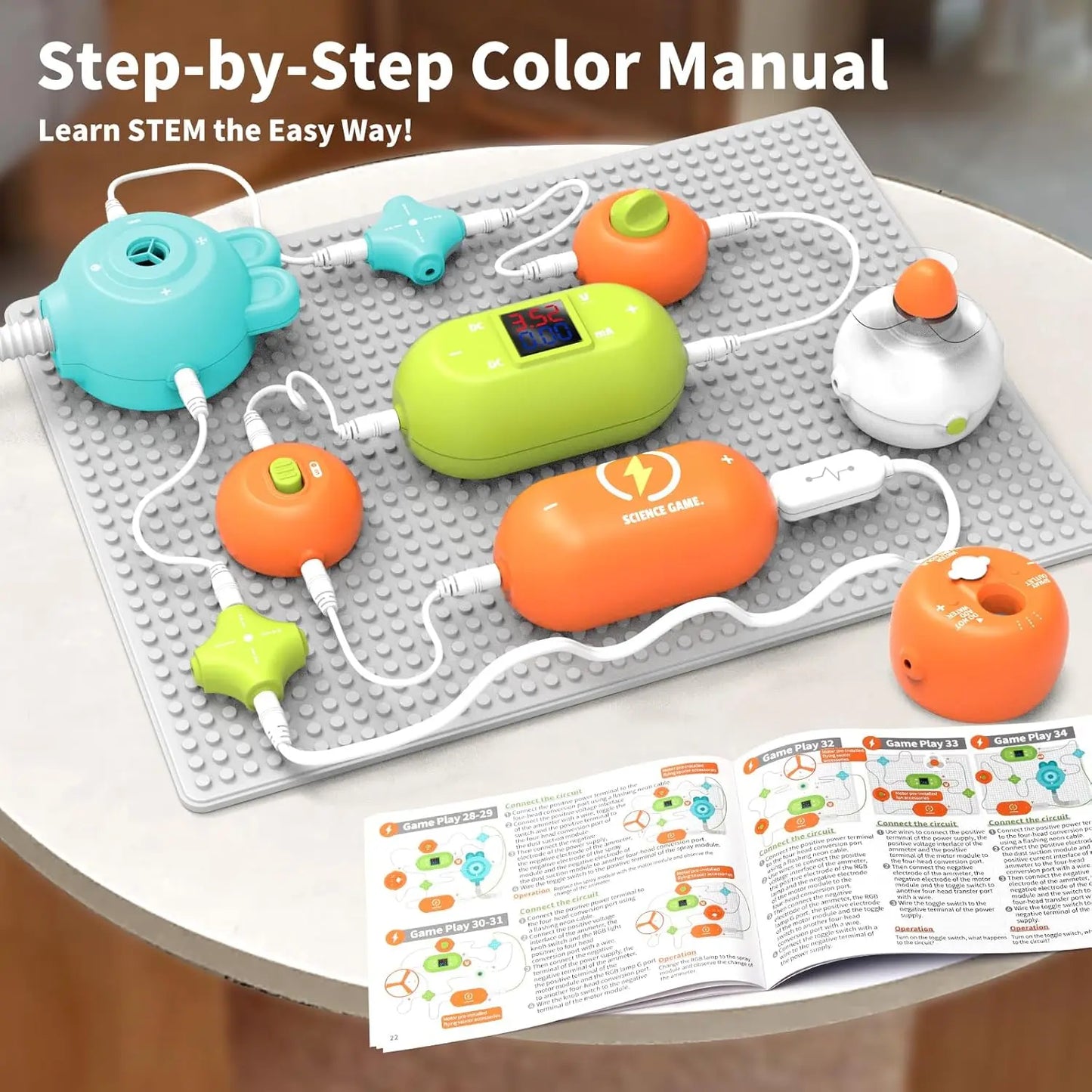 STEM Science Kit for Kids - Electronics Exploration Toy, 31 Parts & 300+ Projects, No Soldering, Ages 3-12