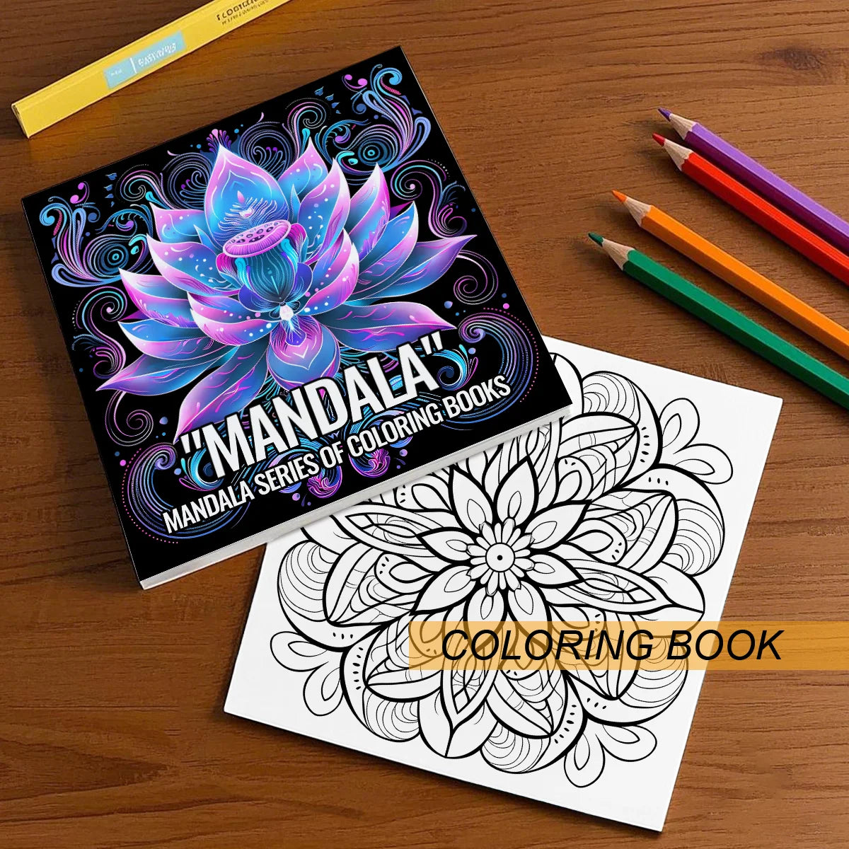 MANDALA SERIES OF Coloring Book for Adults Featuring Bold-easy MANDALA Patterns Relaxation Kids DIY Painting Drawing Books