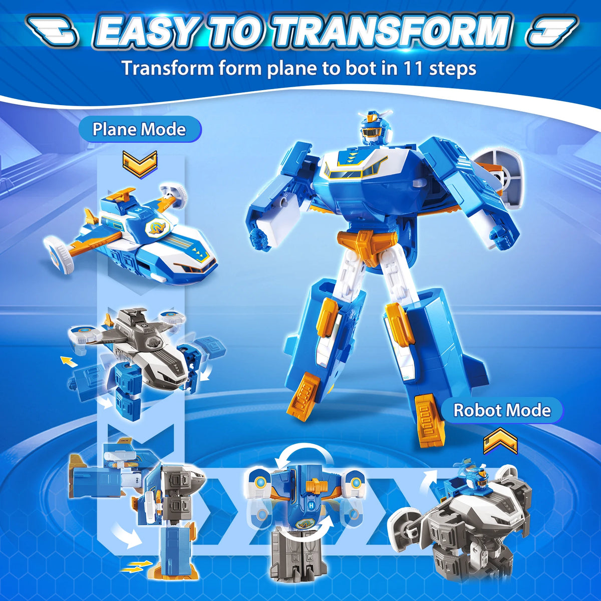 Super Wings Mini World Aircraft Robot 6 Inch 11 Steps to Transform from Aircraft into Robot Action Figures Anime Kid Toy Gift