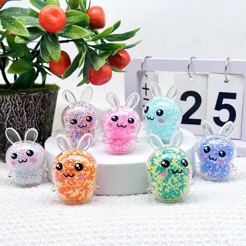 3PCS Squishy Bunny Stress Balls with Light Stress Relief Toy Girls Kids Fidget Toys Colorful Rabbit for Easter Basket Stuffers