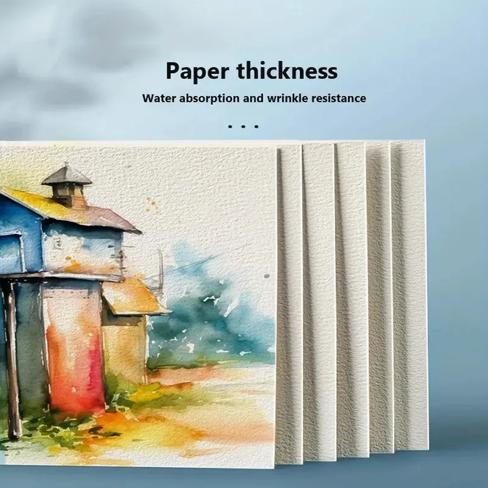 10-400 Sheets Professional Square/Round Watercolor Paper 300g Water Color Paper Postcard for Painting School Kids Sketching Draw