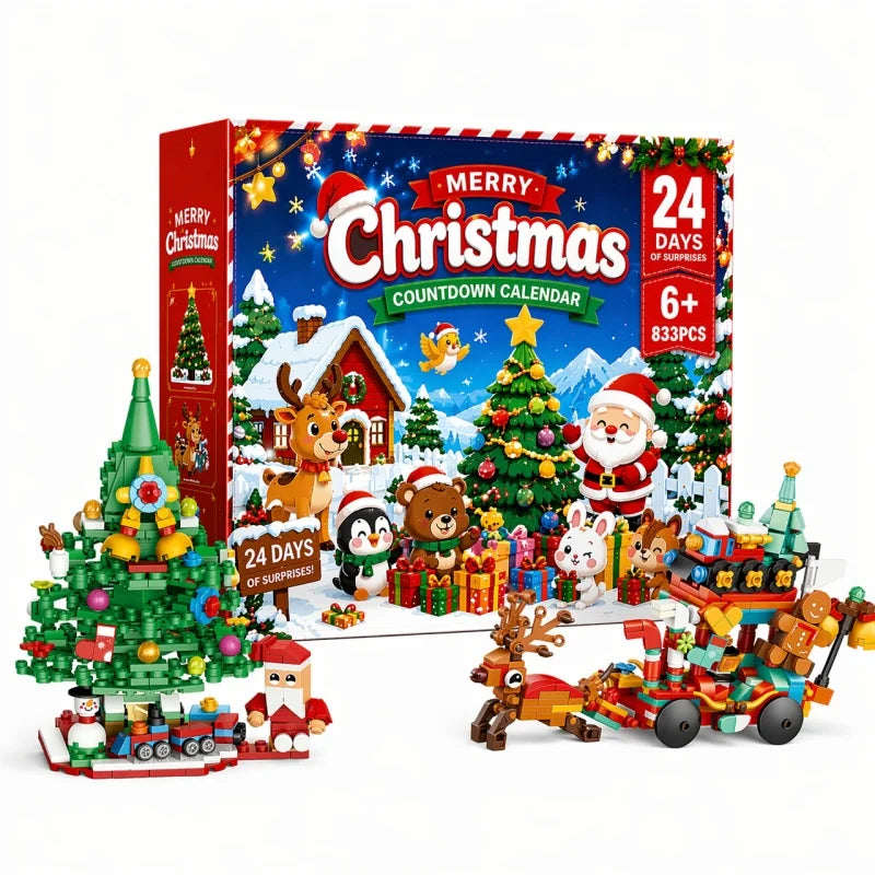 Advent Calendar Gift Box 24Days Countdown Calendar Box Christmas Tree Bricks Model New Years Xmas Gift Christmas Series