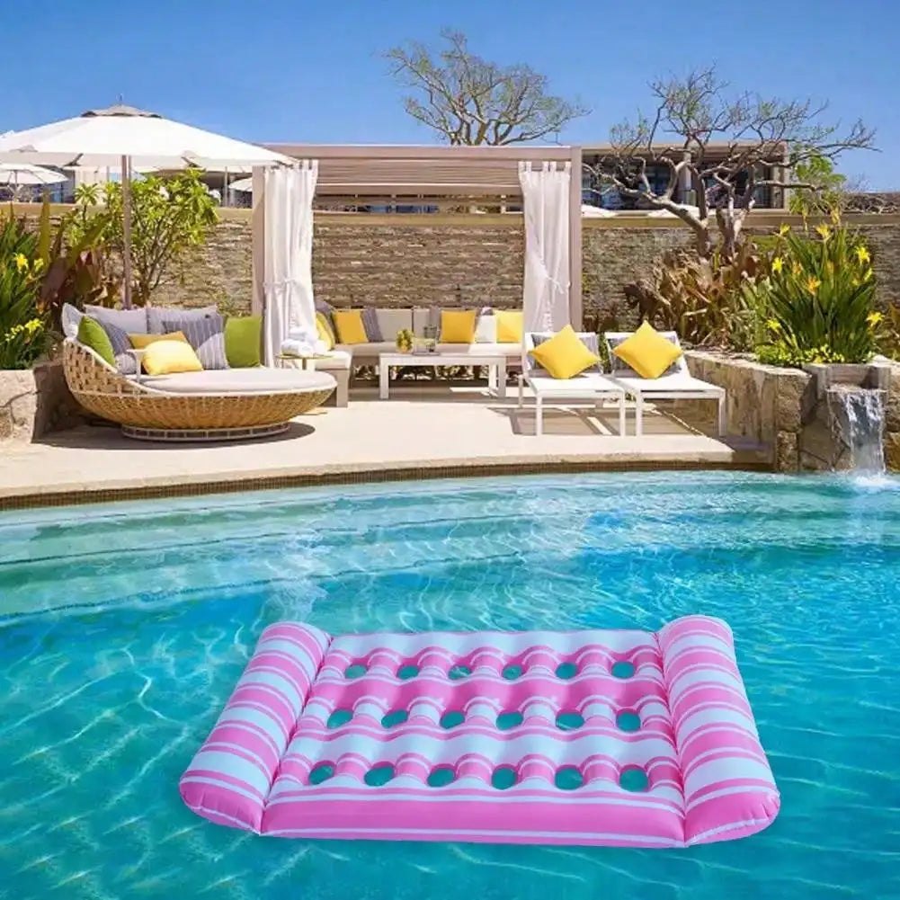 1pc Summer Foldable Water Hammock Inflatable Sea Mattress PVC Floating Sleeping Bed Chair Swimming Pool Beach Lounger Adult Buoy