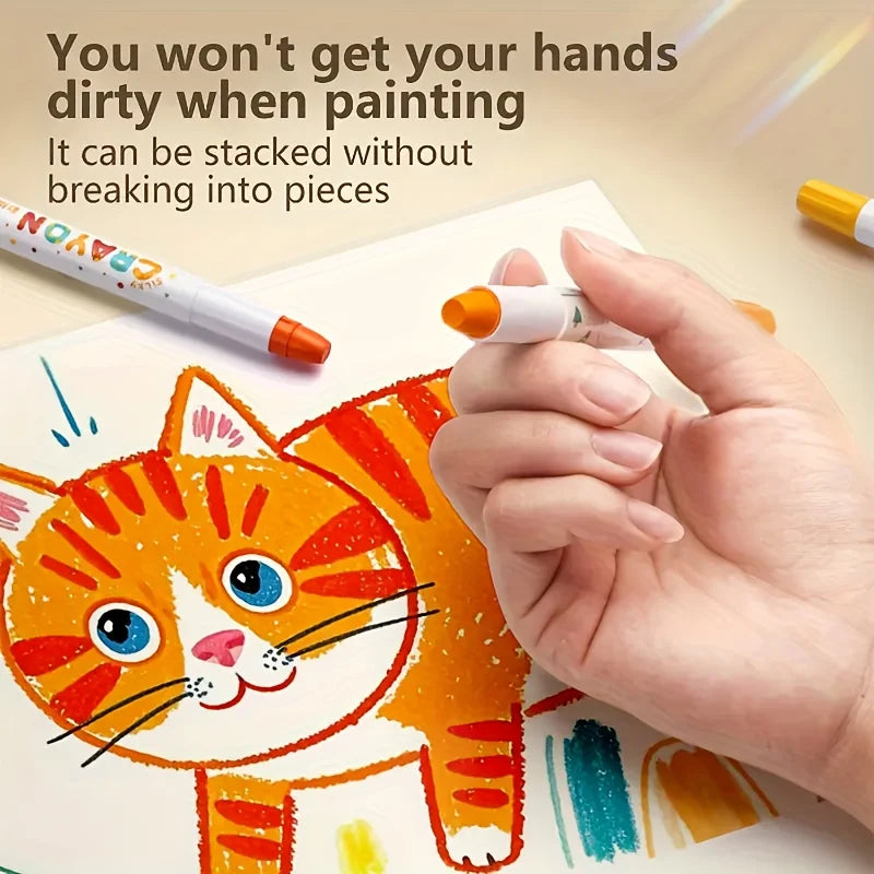 12/24/36/48 Color Silky Twistable Crayons,Washable Art Supplies, Multicultural Pastel Gel Crayons,Easy Grip Coloring Gift