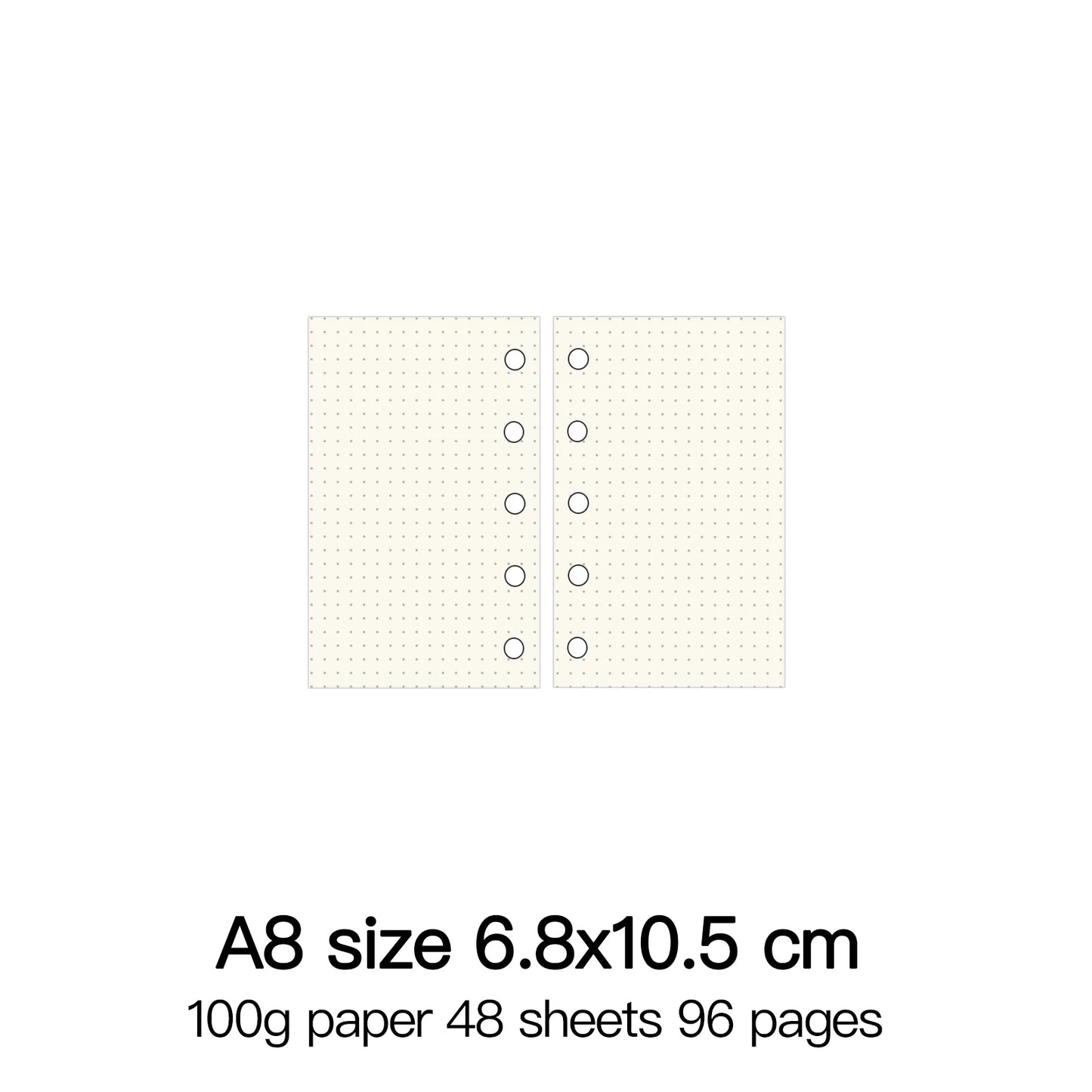 High Quality Ring Binder Notebook A5 Personal A6 A7 A8 Size Insert Refills Loose Leaf Spiral Diary Planner Inner Core 100g Paper