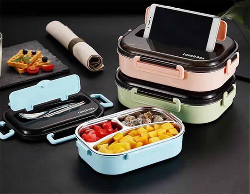Japanese Kids thermal Lunch Box 304 stainless steel Bento Tableware Compartment Microwave Container Box Thermos for Food