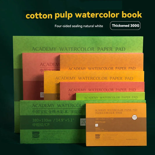 Watercolor Sketchbook – 20 Sheet Cotton Paper Pad, 200/300gsm in 5 Sizes