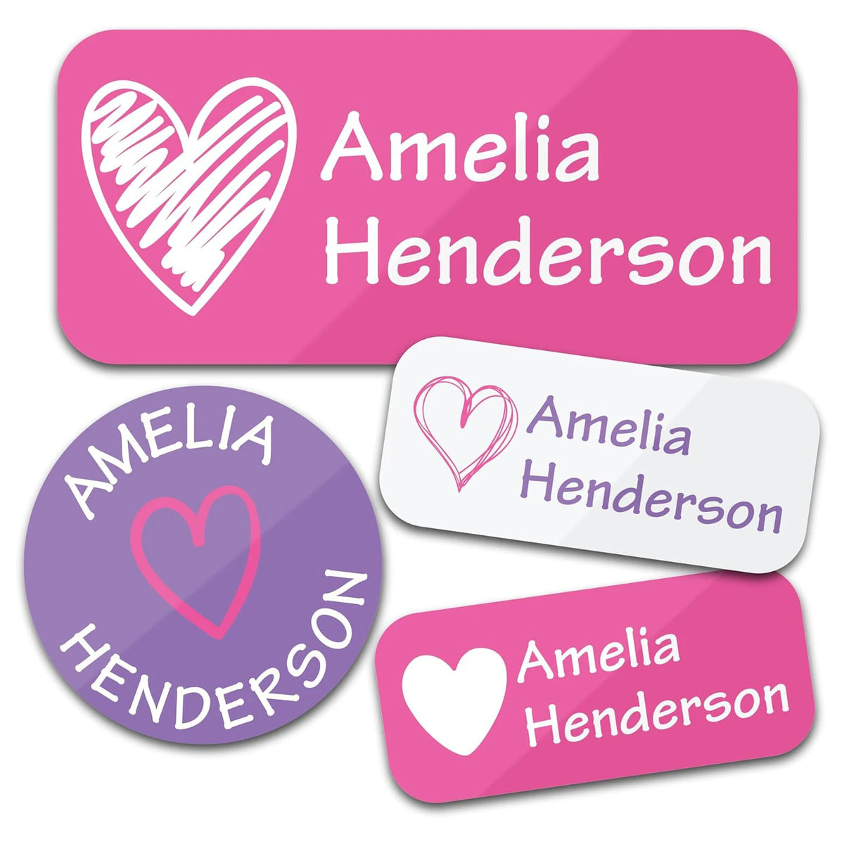 TREES 140PCS Custom Waterproof Name tags Stickers ,cartoon style, nakrjki na ubrania imie，autocollants personnalisés prenom,