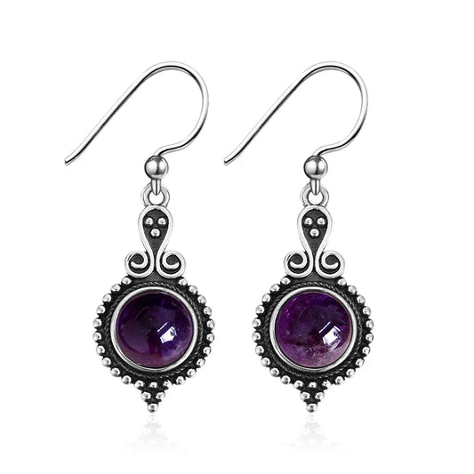 New Elegant Natural Kyanite S925 Silver Drop Earrings for Women Vintage Jewelry Wedding Engagement Hoop Earrings Gifts